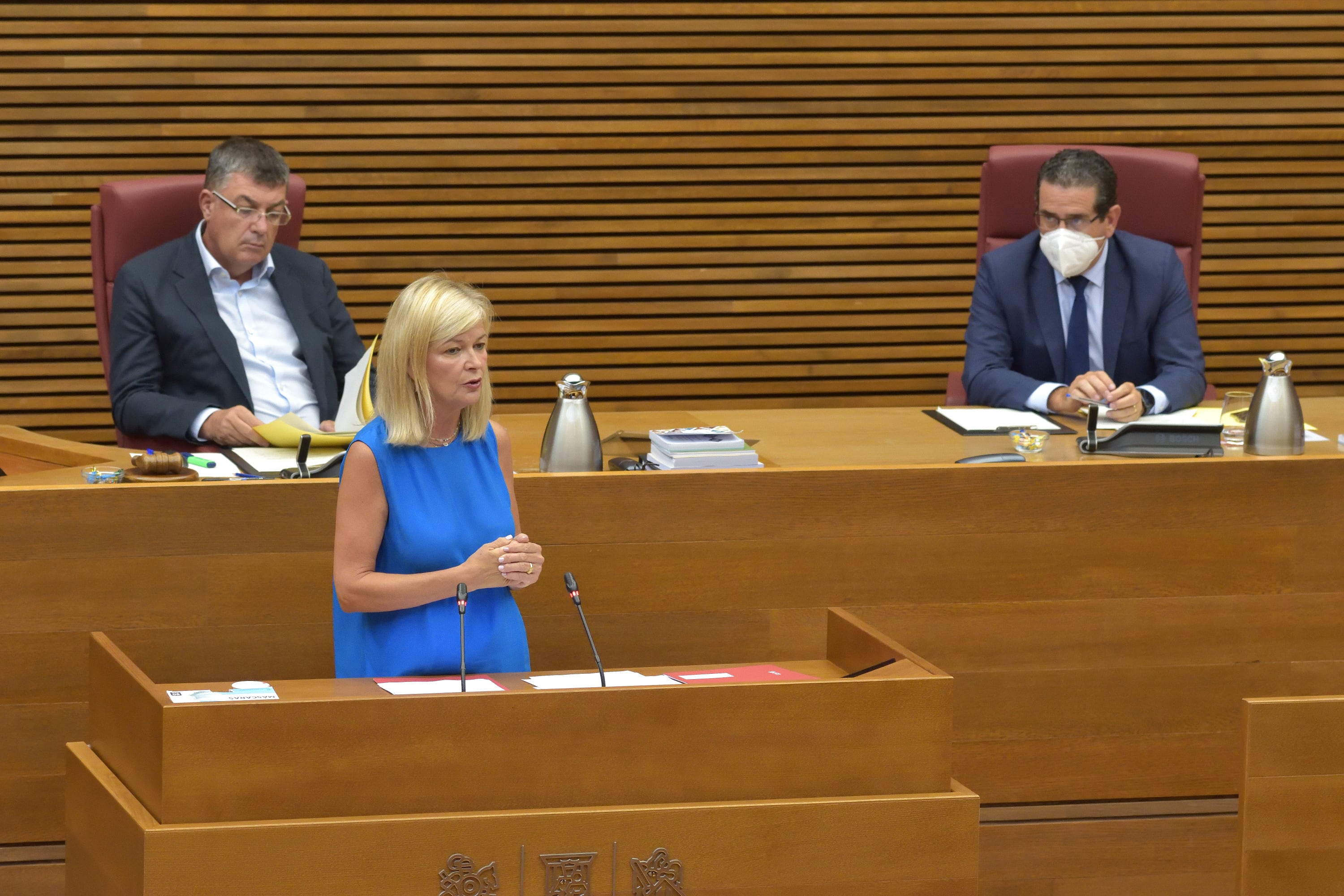 La consellera Gabriela Bravo durante su comparecencia en la Diputación Permanente de Les Corts.