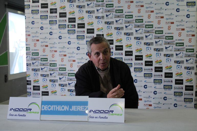 Juan Antonio Sánhez Franzón durante la rueda de prensa semanal celebrada en Indoor Jerez