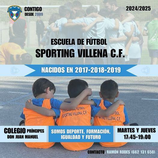 Cartel de la escuela de fútbol