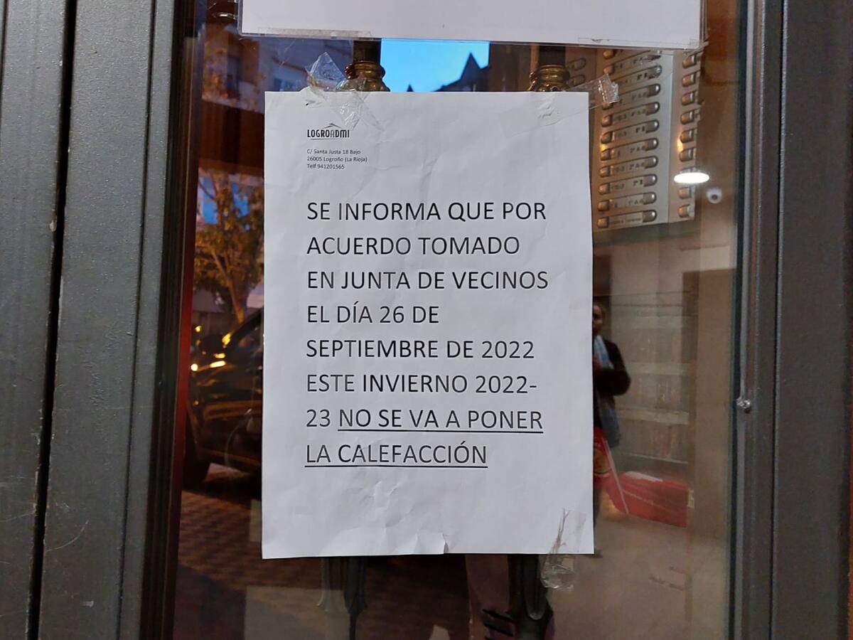 Una comunidad de vecinos de Logroño decide pasar el invierno sin calefacción