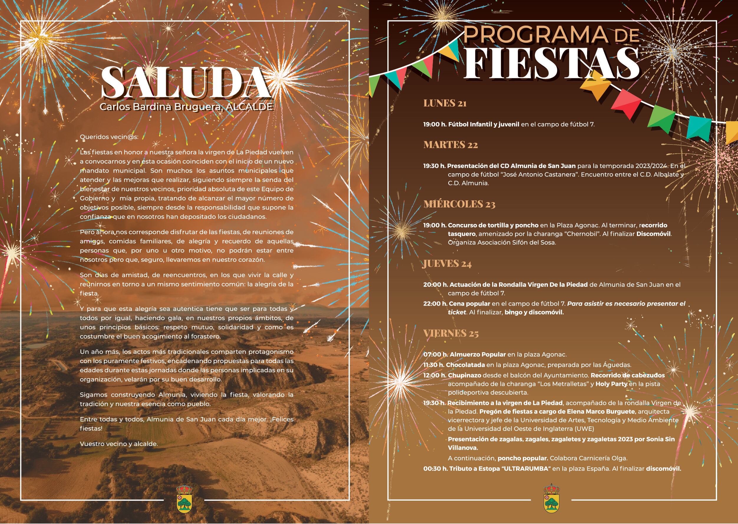 Programa de fiestas de Almunia de San Juan