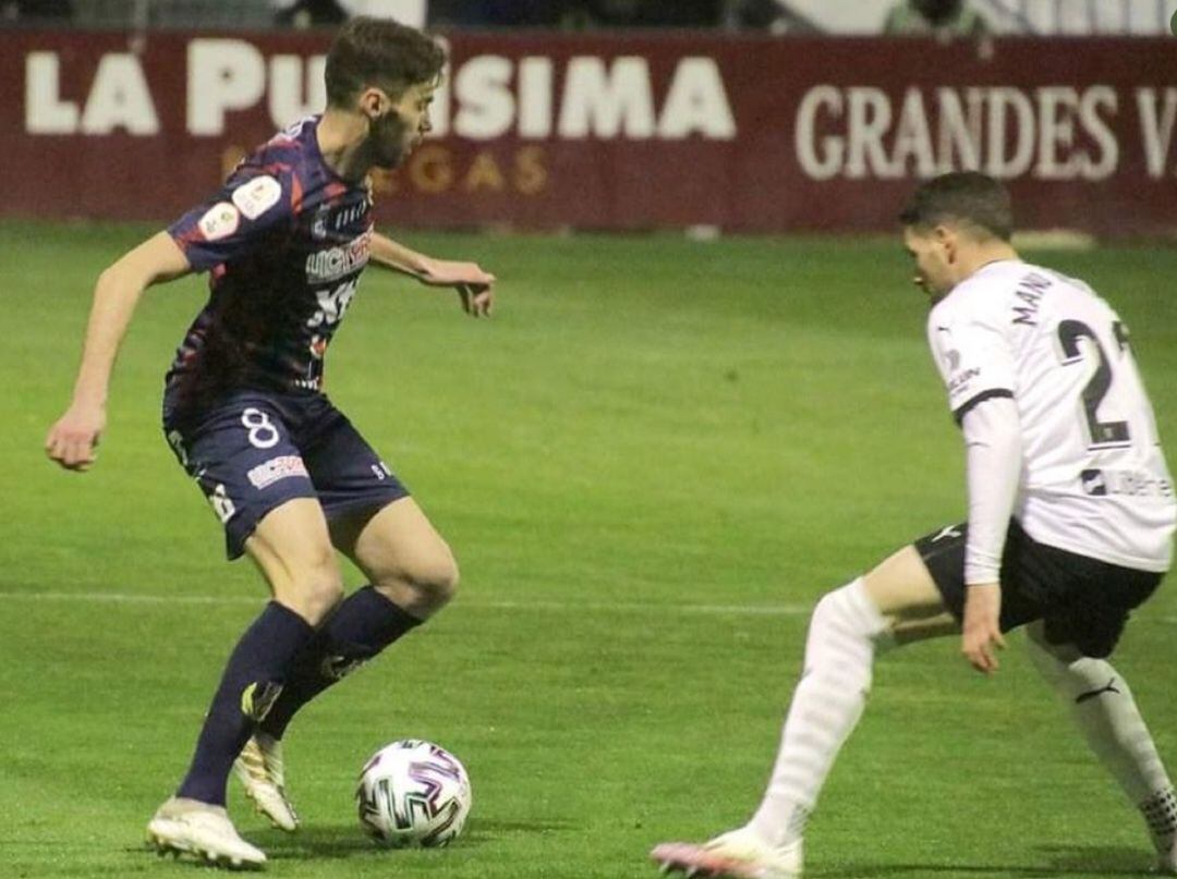 Alberto Oca en el partido de Copa del Rey ante el Valencia