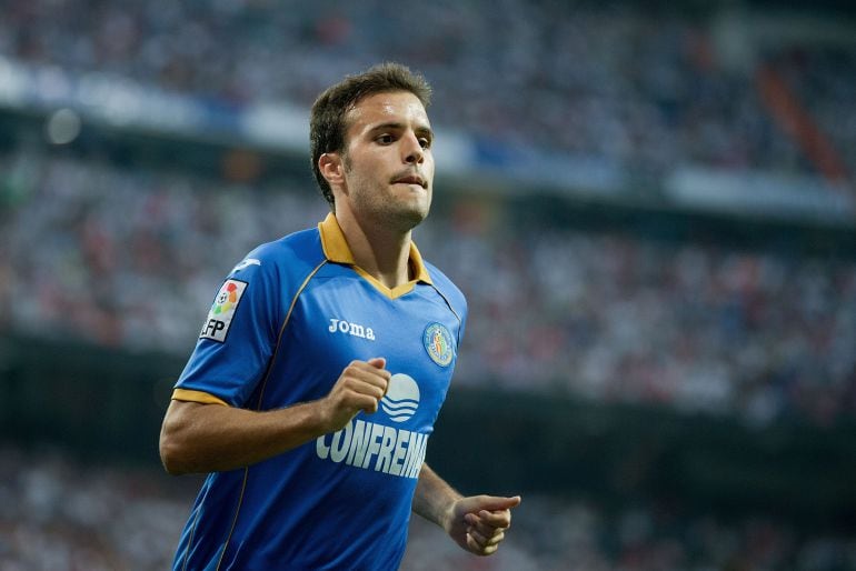 Pedro León, durante un partido con el Getafe