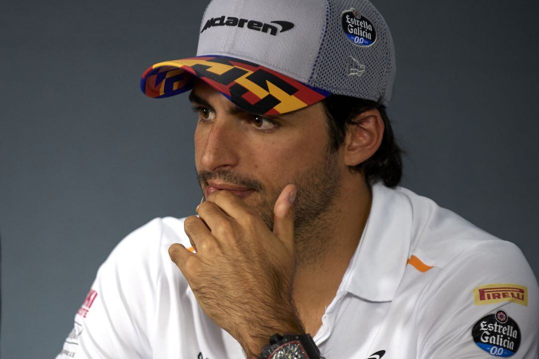 Carlos Sainz en la conferencia de prensa del GP de Francia