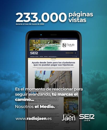 Web de Radio Ja&eacute;n vista desde un tel&eacute;fono m&oacute;vil.