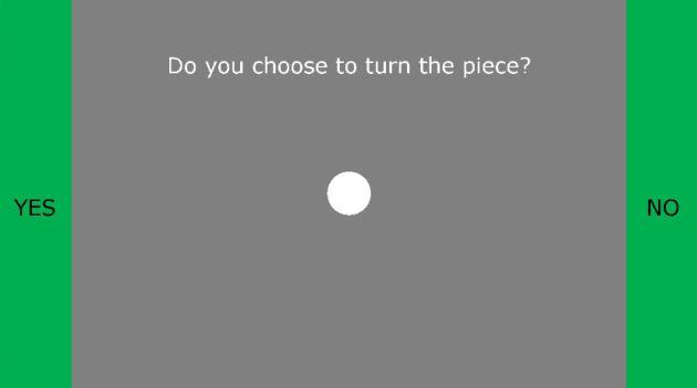 El receptor recibía una luz blanca cuando tenía que rotar la figura.