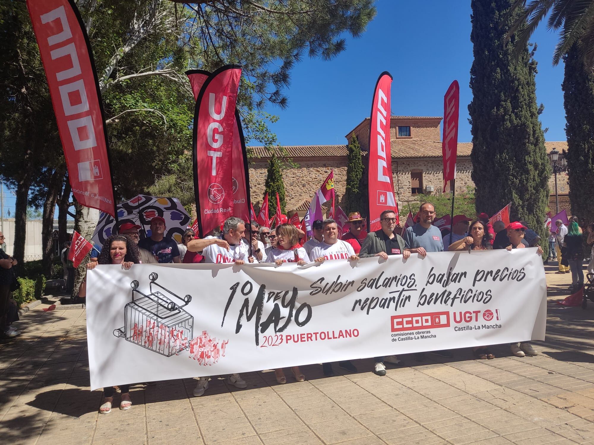 Cabeza de la manifestación regional del Primero de Mayo en Puertollano