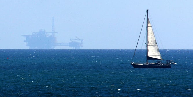 Imagen de la plataforma de inyección del proyecto Castor, que ha supuesto la creación de un almacén de gas submarino