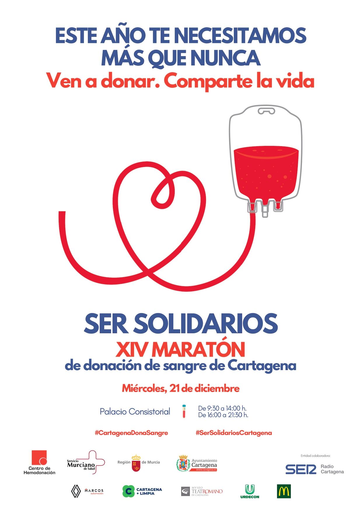 El maratón Ser Solidarios hace un llamamiento para regalar vida este miércoles con cada donación