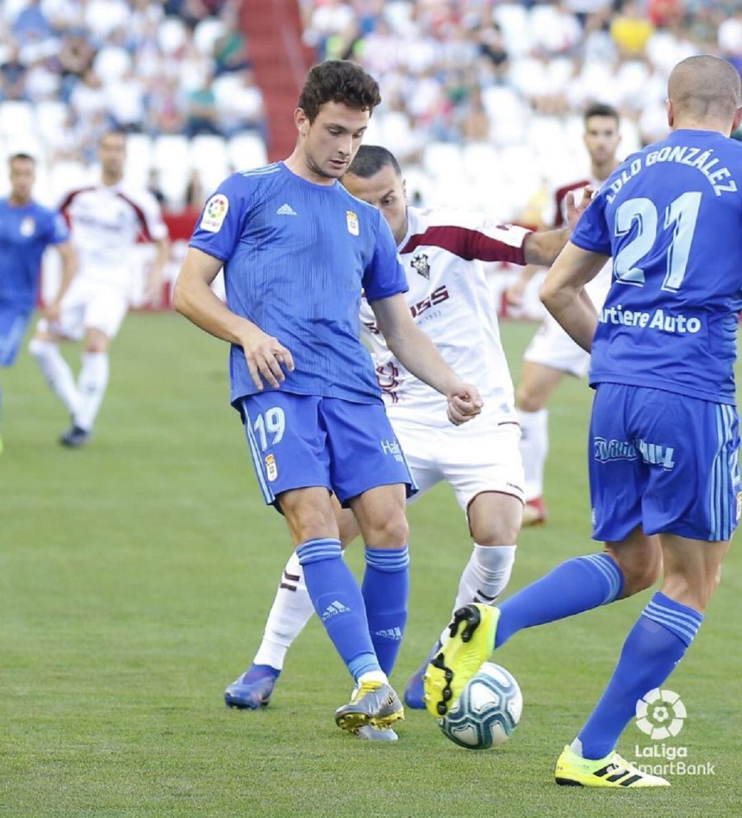 Borja Sánchez en una acción del partido.