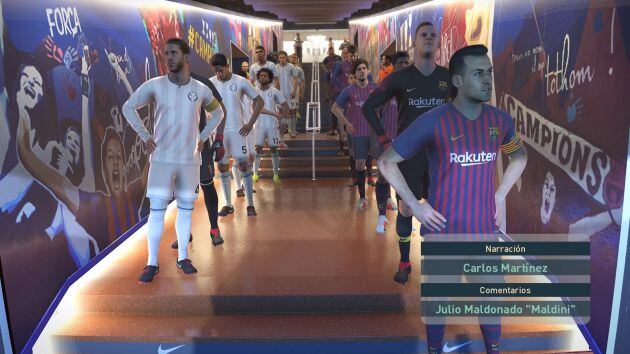 El túnel de vestuarios del Camp Nou, muy detallado