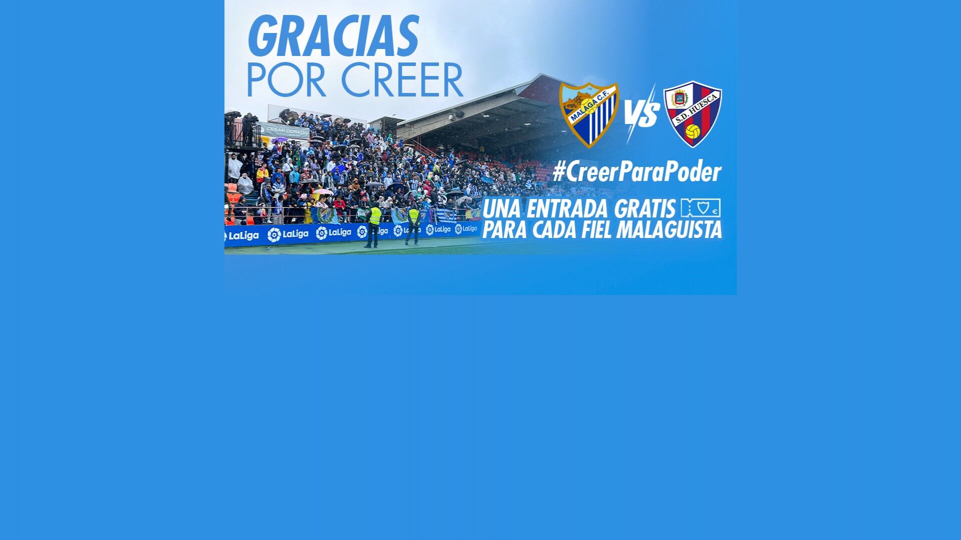 El estadio de La Rosaleda presentará una gran entrada para el partido del lunes contra el Huesca