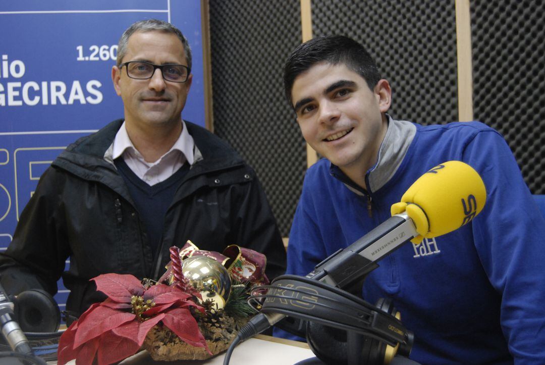 Carlos Viñas, del Club de Ajedrez Algeciras y nuestro compañero responsable de deportes en Radio Algeciras, Ávaro Gallardo.