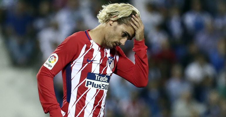 Griezmann, cabizbajo durante el partido ante el Leganés