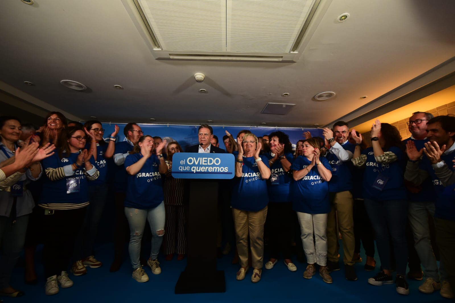 Alfredo Canteli (PP) tras obtener la mayoría absoluta en Oviedo.