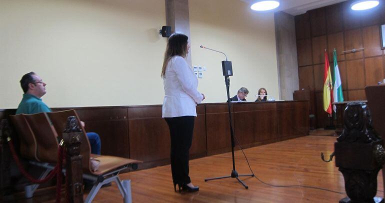 La acusada durante su declaración ante el juez
