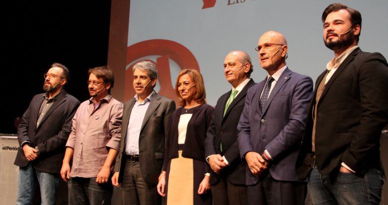 Els candidats catalans al 20-D, a l'inici del debat organitzat pel diari El Periódico. 