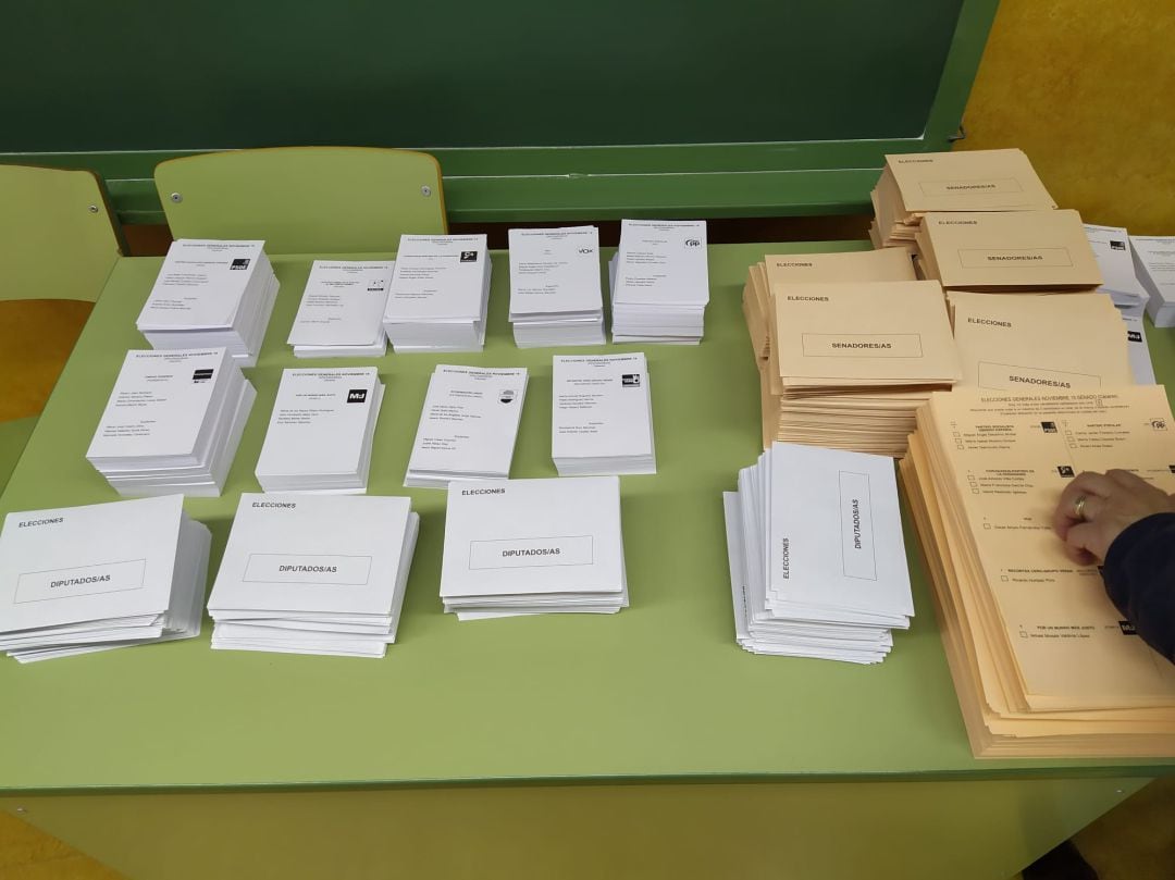 Papeletas electorales preparadas para la jornada de votación