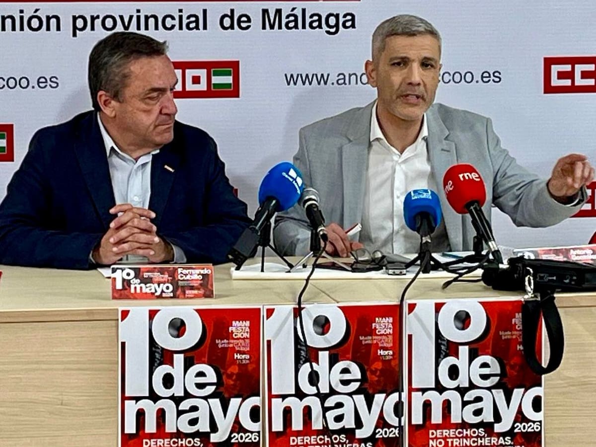 Málaga acogerá la marcha central de España del 1 de mayo bajo el lema: "Derechos, no trincheras"