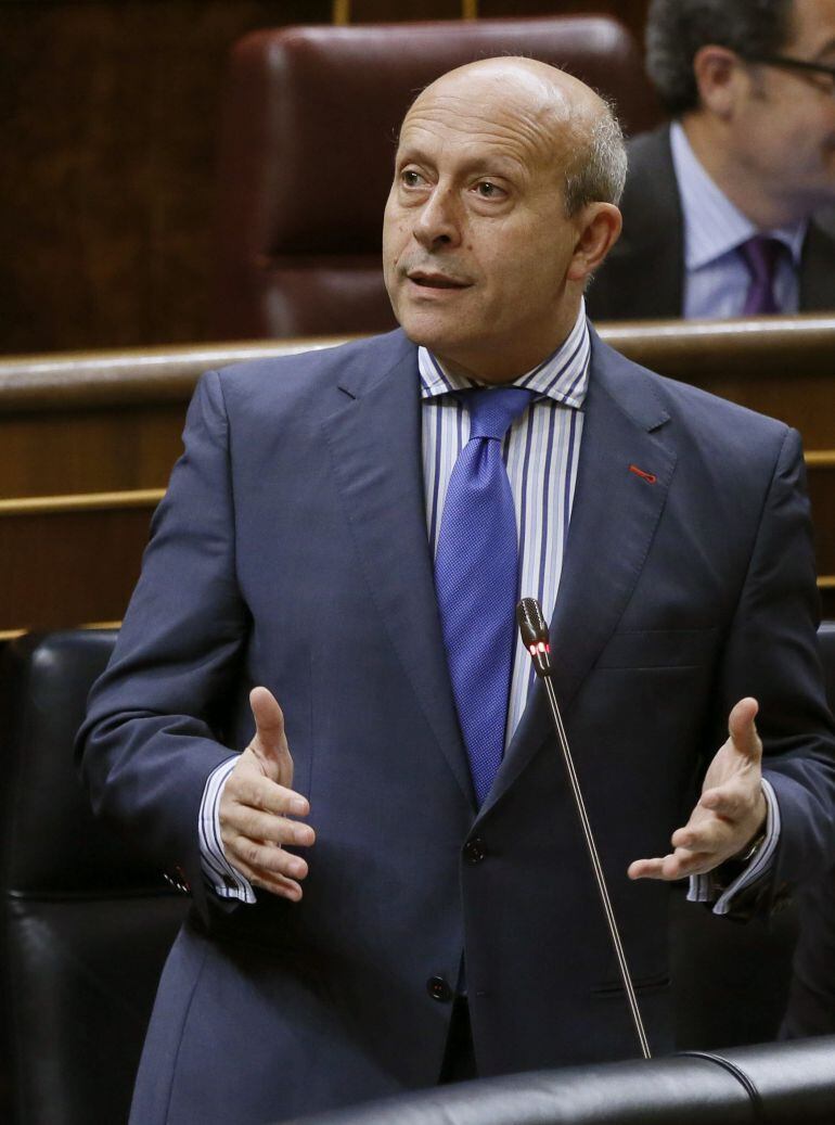 El ministro de Educación, José Ignacio Wert, durante la sesión de control al Gobierno en el Congreso.