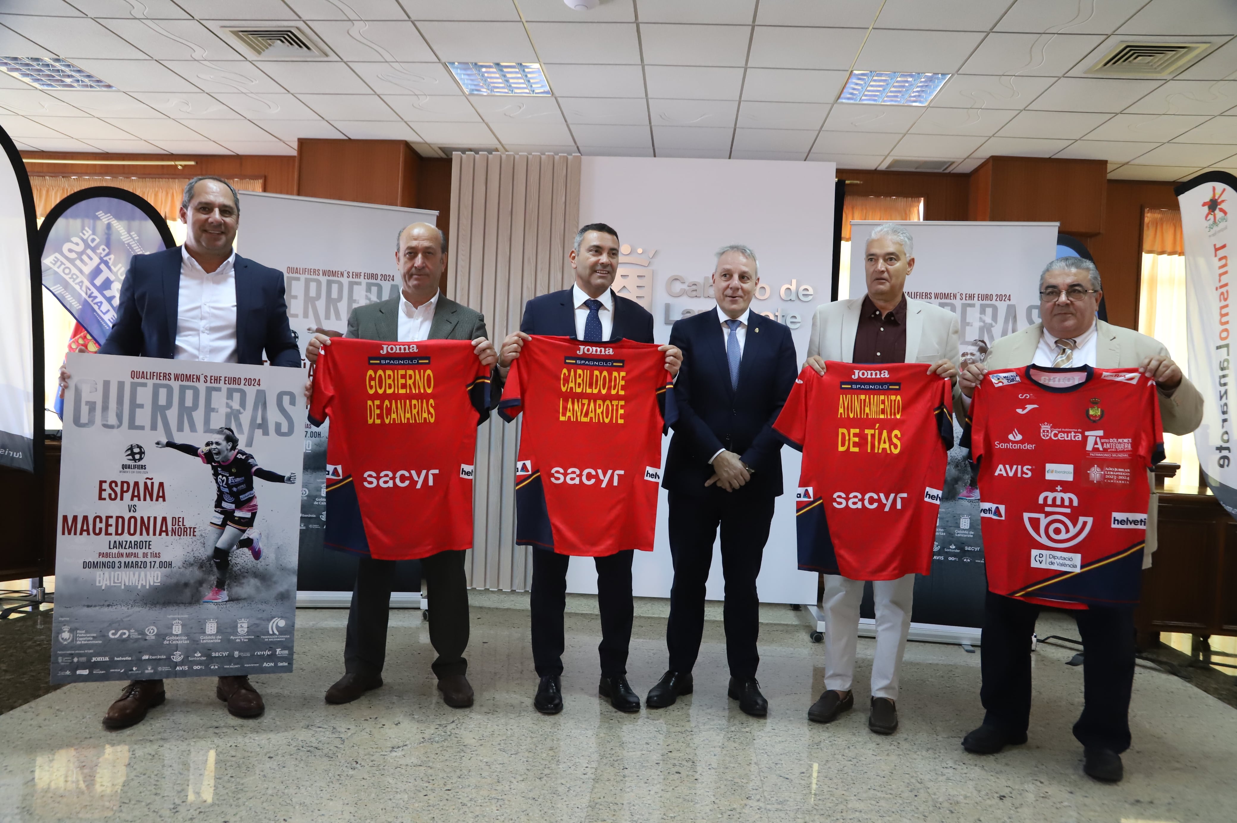 Presentación del partido España-Macedonia del Norte de balonmano femenino que se disputará en Tías, Lanzarote.