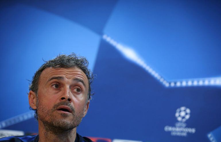 Luis Enrique, en la sala de prensa