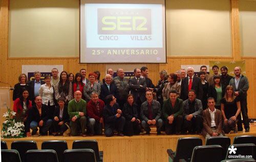 25 aniversario de Radio Cinco Villas con la participación del entonces alcalde de Ejea, Javier Lambán, en 2008
