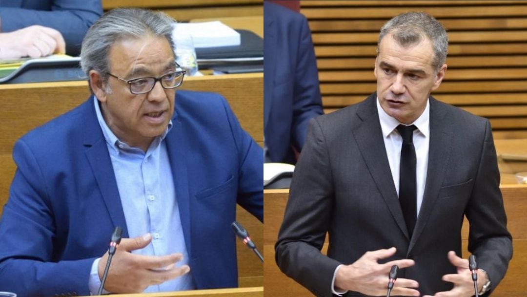 Manolo Mata, vicesecretario general del PSPV-PSOE, (i) y Toni Cantó, síndic de Ciudadanos en Les Corts (d)