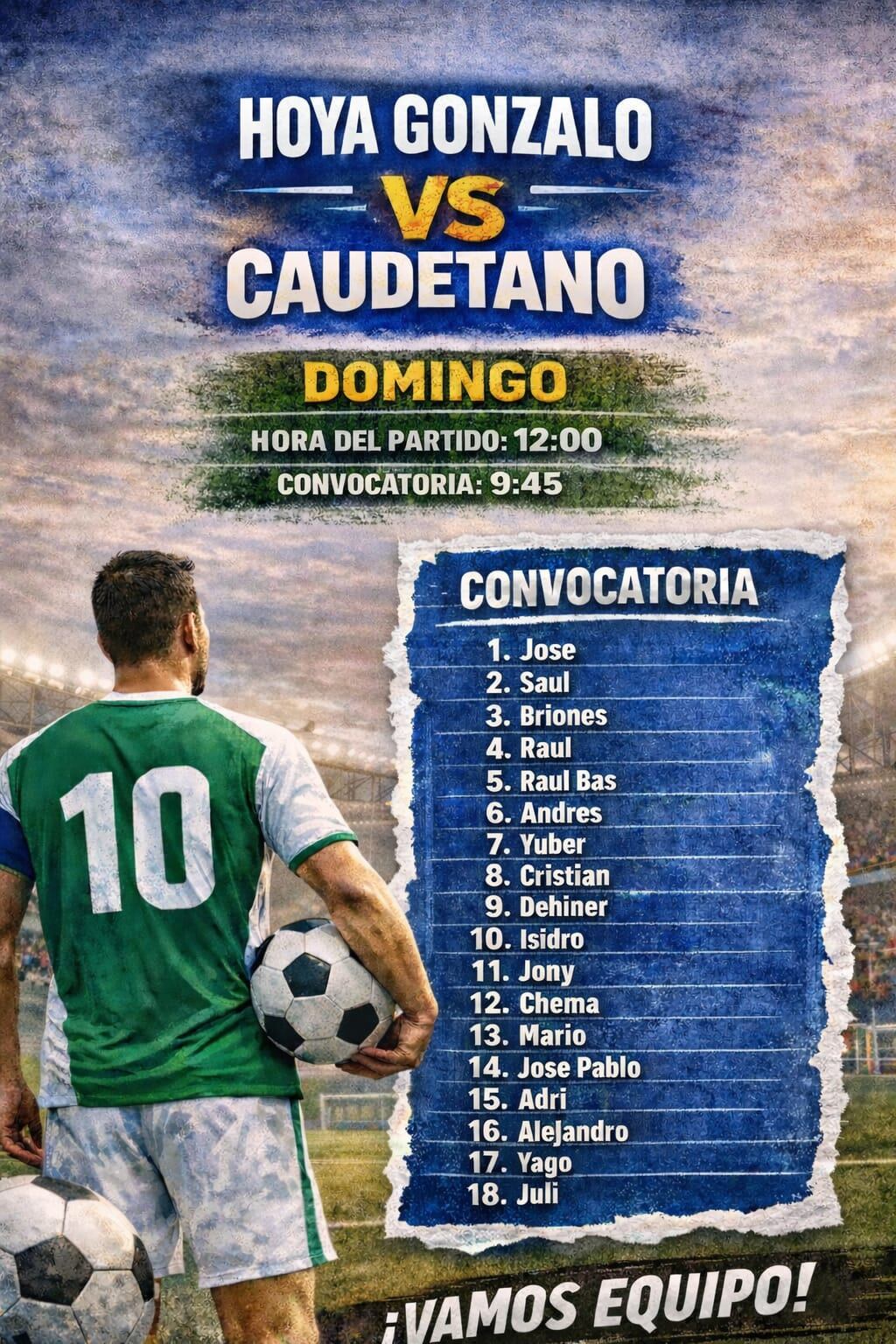 Convocatoria del partido