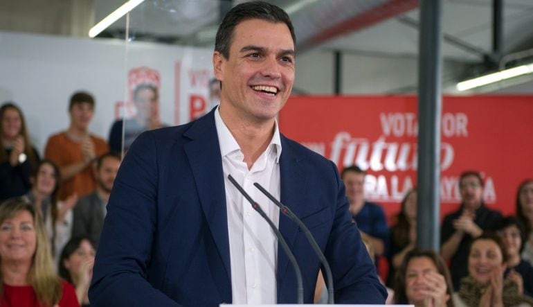 Pedro Sánchez en su último acto, en Palma de Mallorca. 