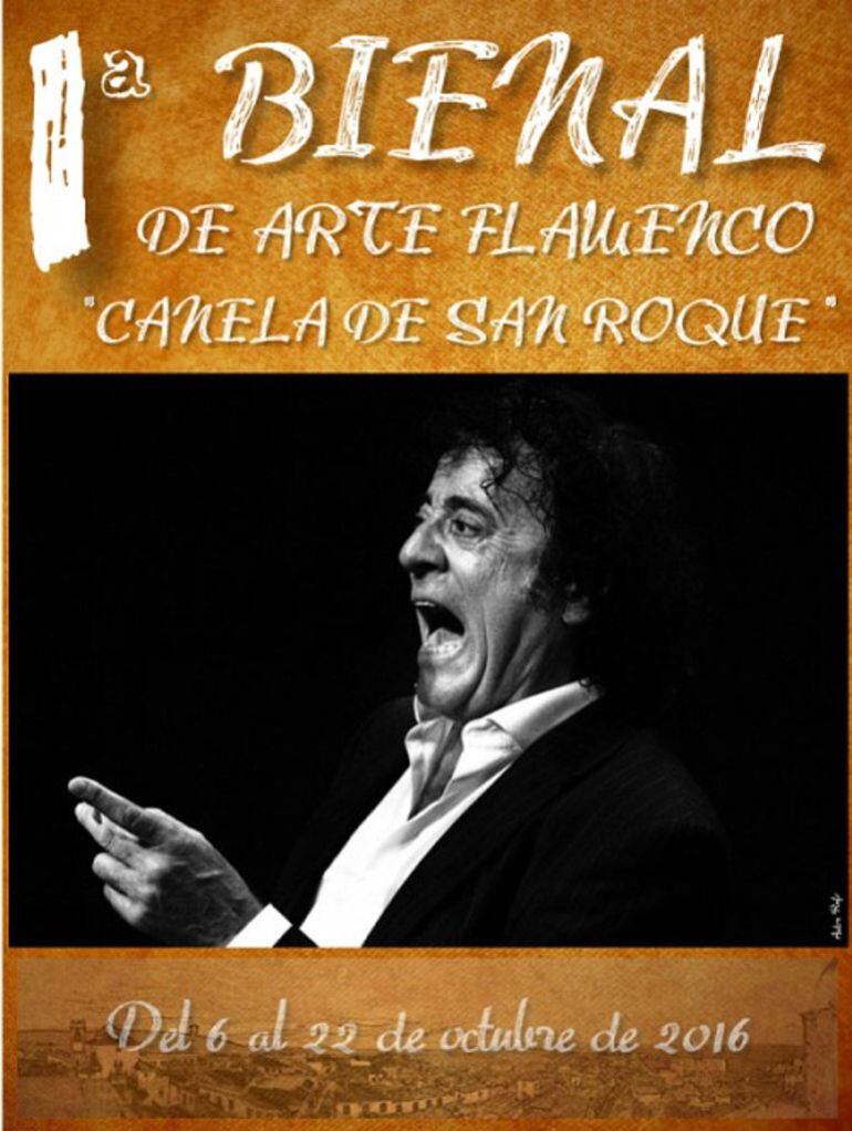 Cartel anunciador de la I Bienal de Arte Flamenco "Canela de San Roque"