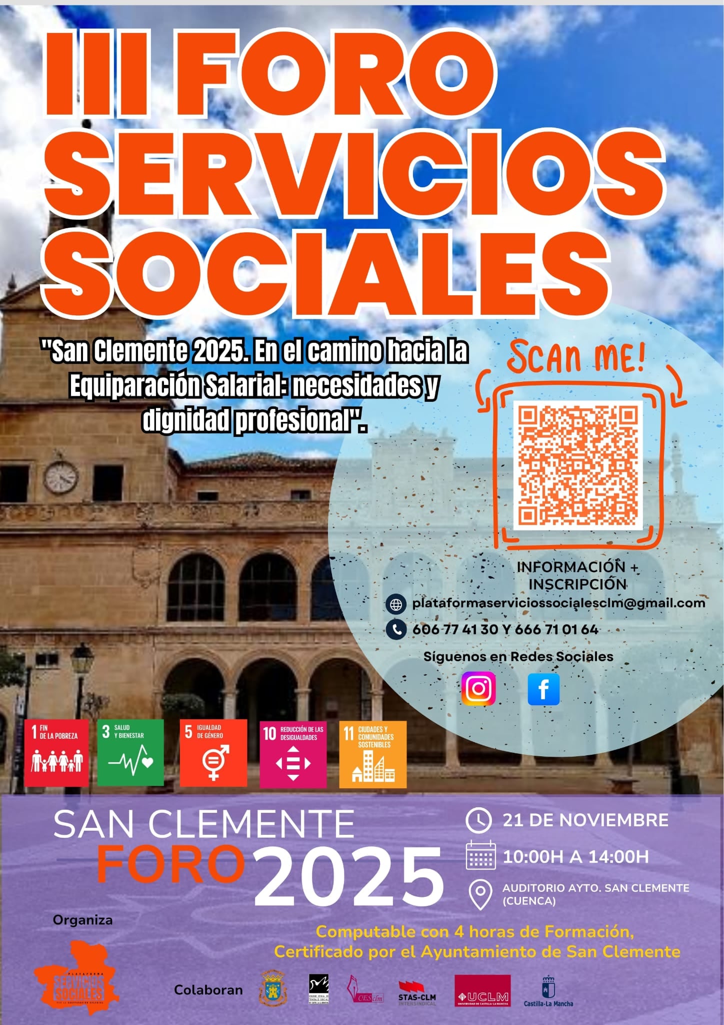 Cartel del tercer foro de servicios sociales en San Clemente