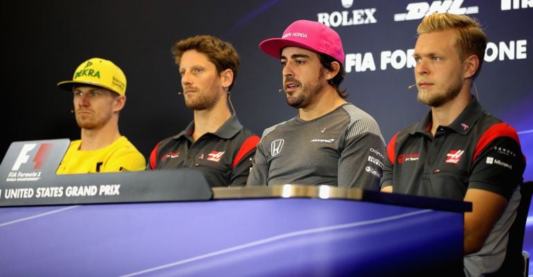 Fernando Alonso, durante la rueda de prensa previa al Gran Premio de Estados Unidos