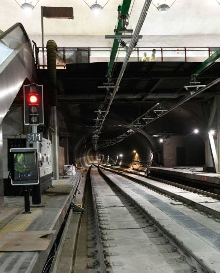 Detalle de la obra en el túnel de Recoletos.