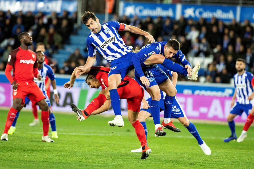 Manu García, durante el encuentro