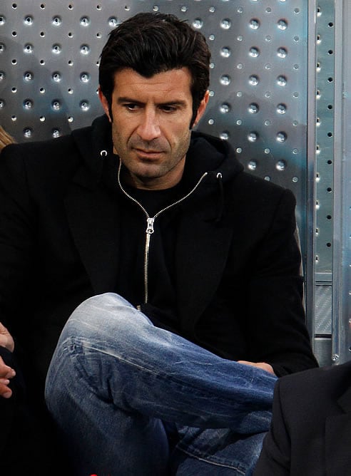 Figo, en la Caja Mágica durante el Madrid Open de tenis