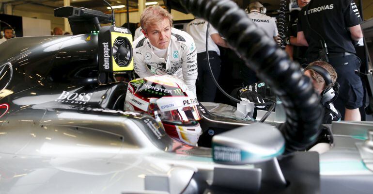 El alemán, durante los entrenamientos del GP de Gran Bretaña.