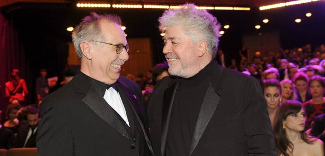 Pedro Almodóvar durante la ceremonia de entrega de los Premios del Cine Europeo 2013