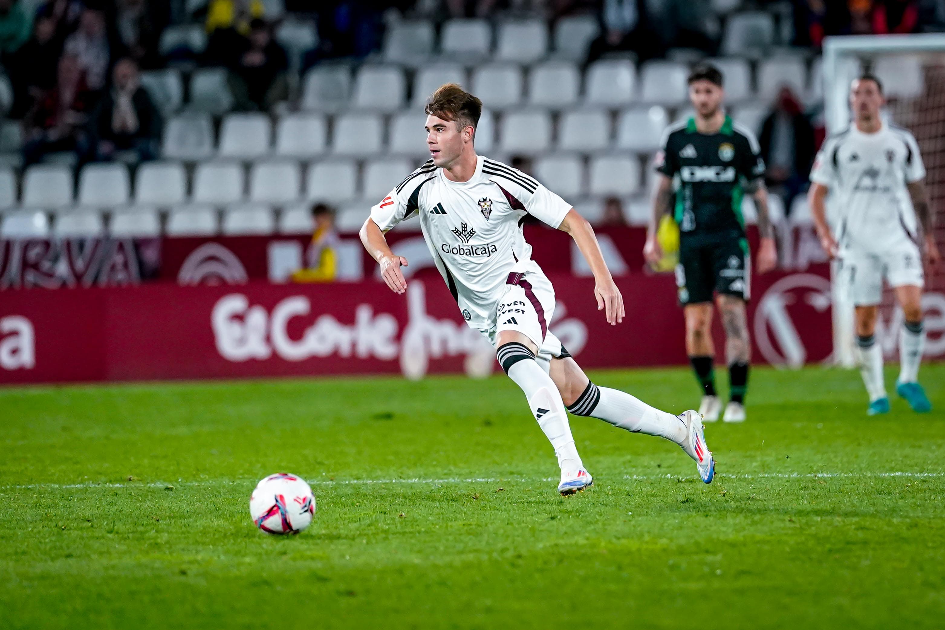 Marcos Moreno, durante su debut con el primer equipo del Albacete