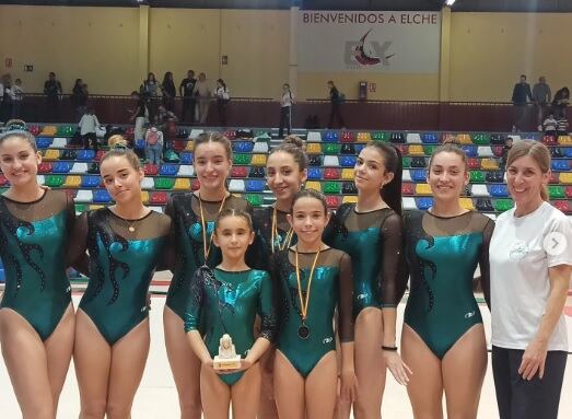 Las integrantes arandina contó con otras ocho gimnastas más en Elche.
