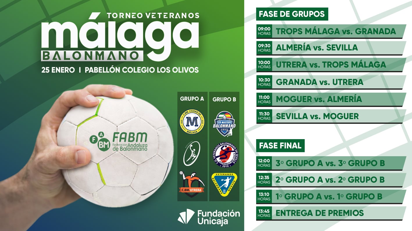 Torneo de veteranos de balonmano en el pabellón de Los Olivos