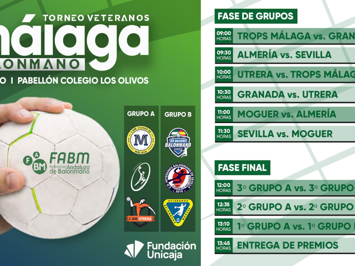 Málaga sede de un gran torneo de veteranos de balonmano