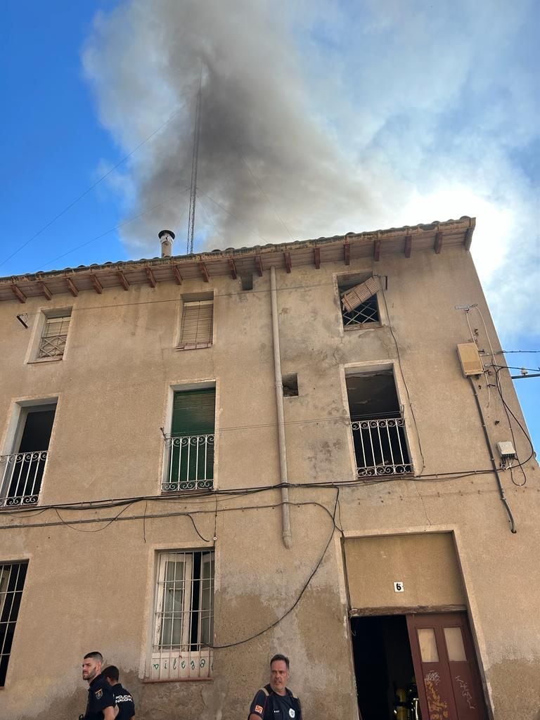 Edificio de San Voto, 6, durante el incendio