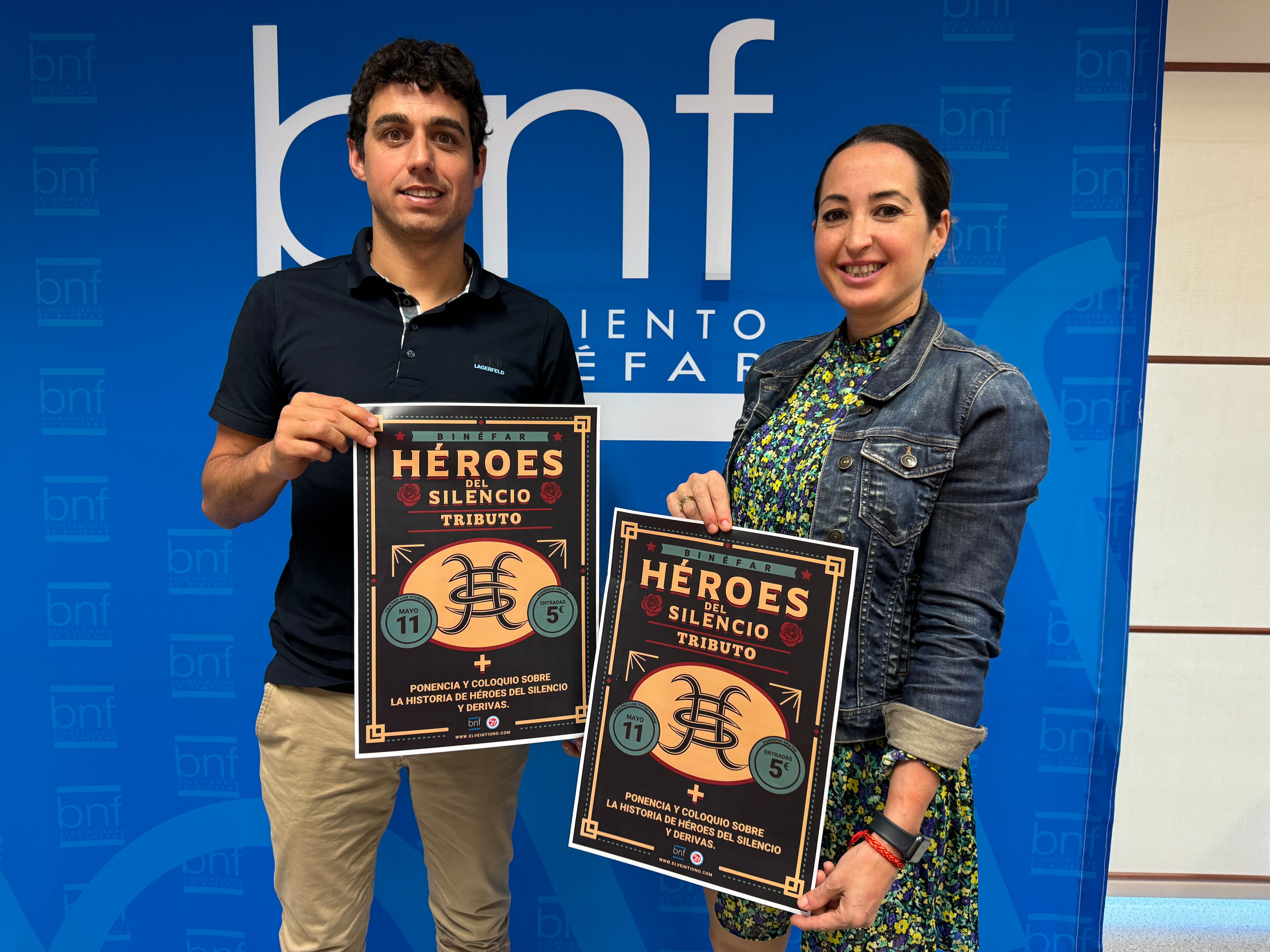 Luis Costa y Beatriz Oliván en la presentación de los actos programados. Foto: Ayuntamiento de Binéfar