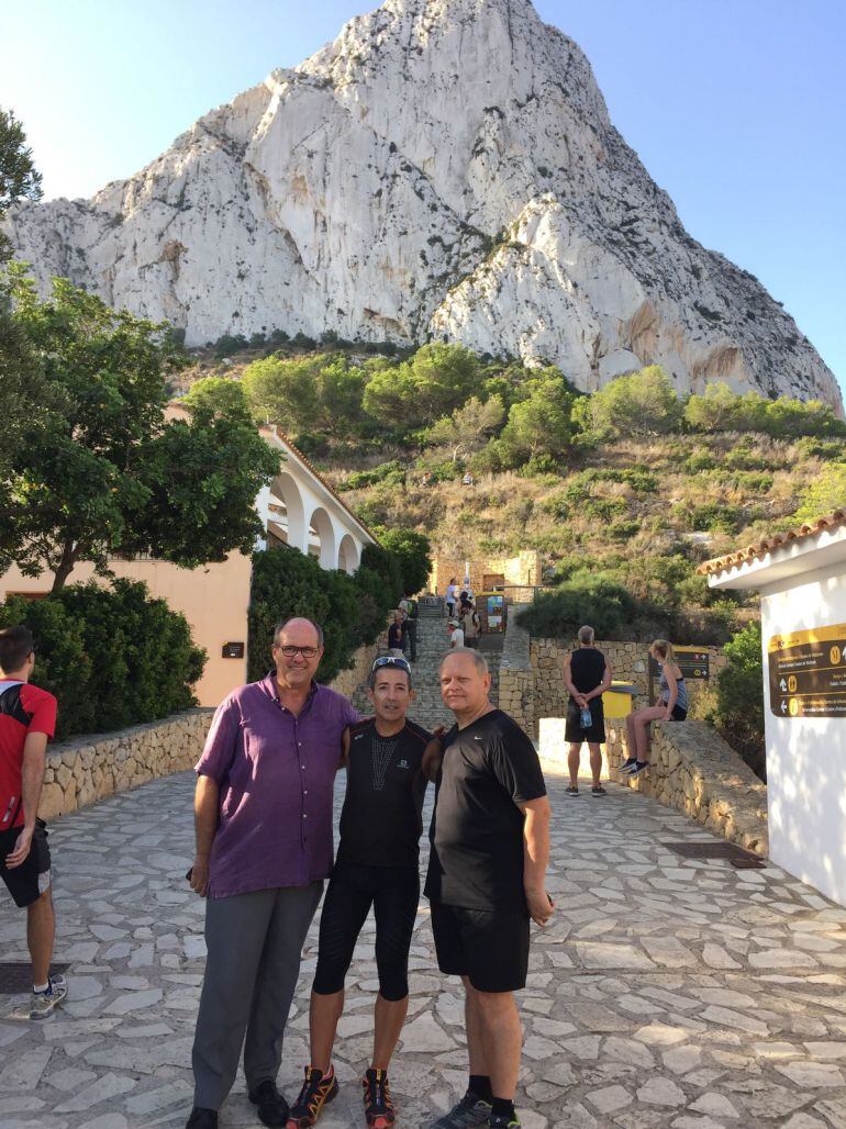 Jöel Robuchon junto a Jan Van Parijs y Vicente Miralles en el Penyal d&#039;Ifac