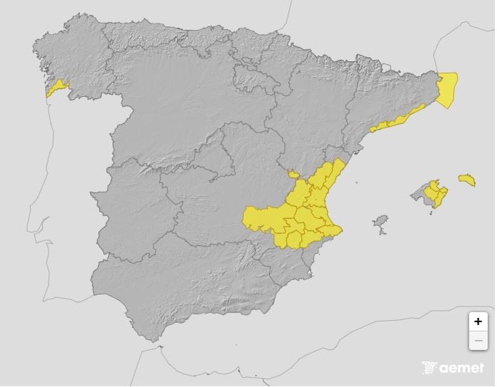 Alerta amarilla por fuertes lluvias para la tarde del viernes.