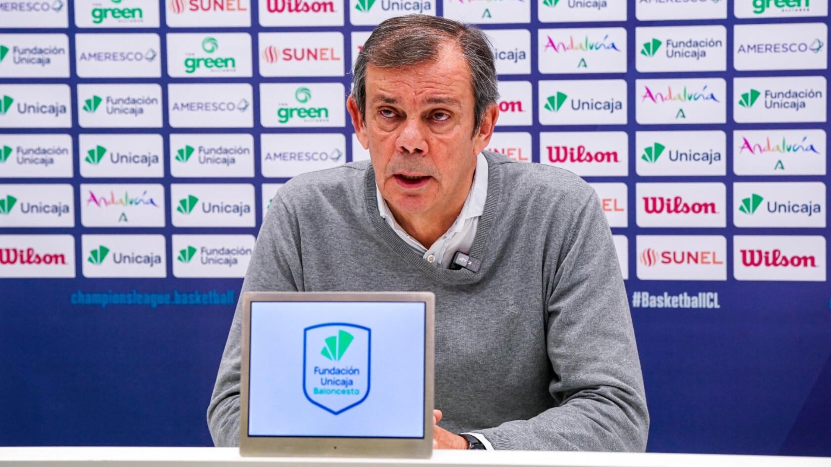 Juanma Rodríguez, en la sala de prensa del Martín Carpena