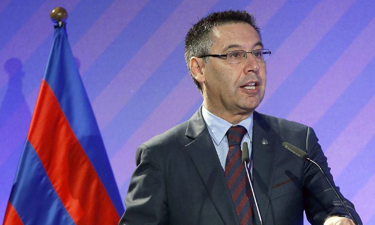 El presidente del FC Barcelona, Josep María Bartomeu, en la Asamblea de Compromisarios del club 