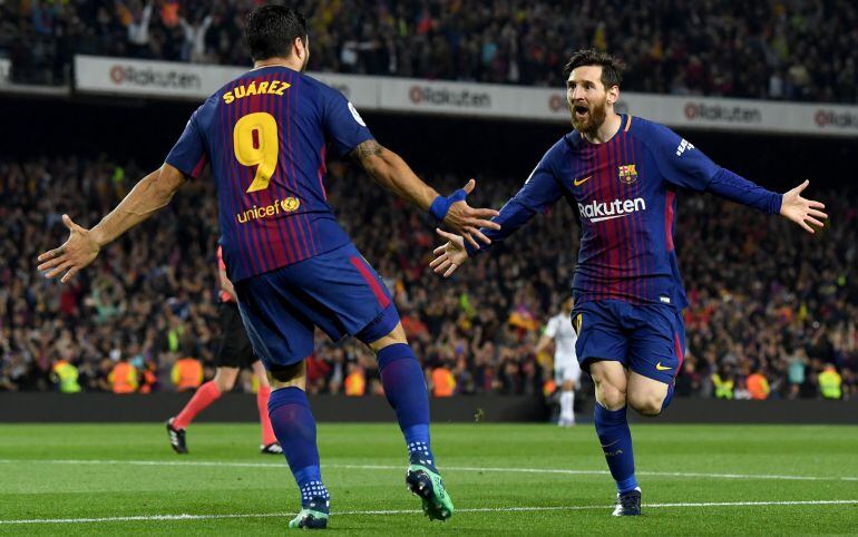 Suárez y Messi, en un partido del Barcelona.