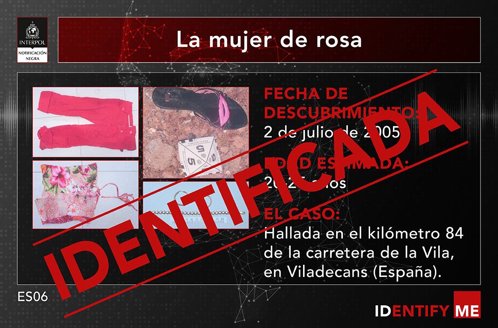 Identificada 'la mujer de rosa'